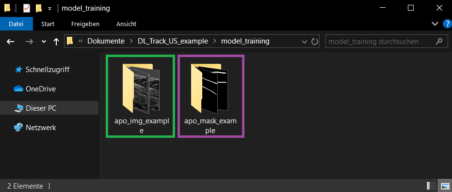 model training folder